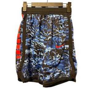 Boys Nike Dri Fit Sports Shorts Blue pattern red accent Size Medium